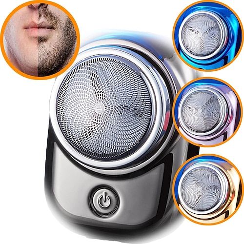 Portable men's facial grooming razor