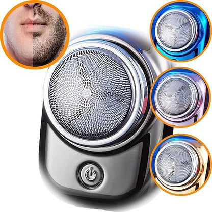 Portable men's facial grooming razor