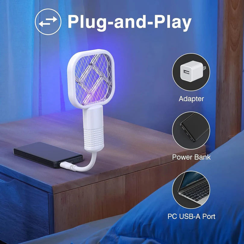 USB Electric Mosquito Killer Racket Lamp | Silent & Safe Insect Killer Light