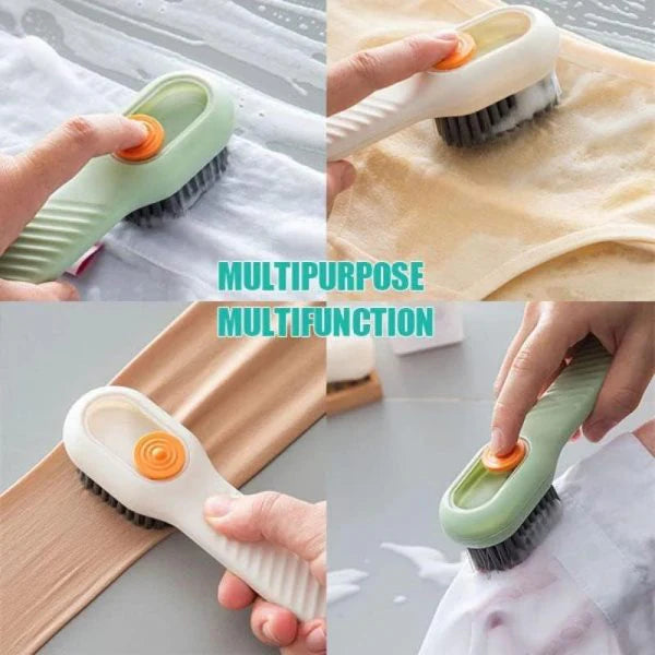 Multi-Purpose Shoe Brush with Soft Bristles & Automatic Liquid Dispenser