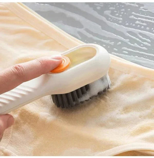 Multi-Purpose Shoe Brush with Soft Bristles & Automatic Liquid Dispenser